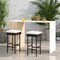 Patio Rattan Barstools Set of 2 with Footrest and Soft Cushions for Backyard Balcony